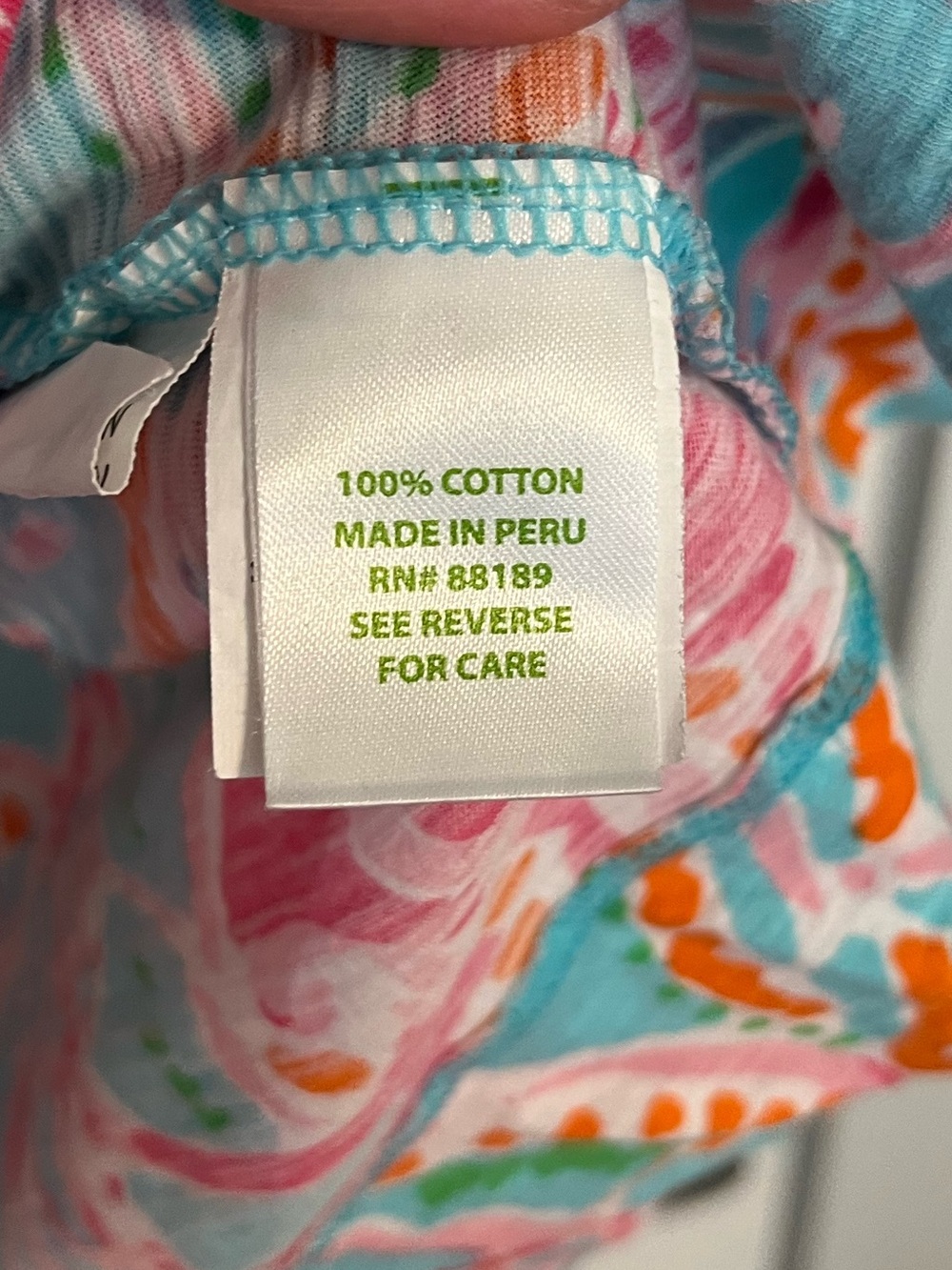 Lilly Pulitzer Turquoise, Pink & Orange Cotton Scoop Neck Tunic Top - Picture 5 of 7